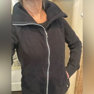 Black cozy jacket, soft, velour touch